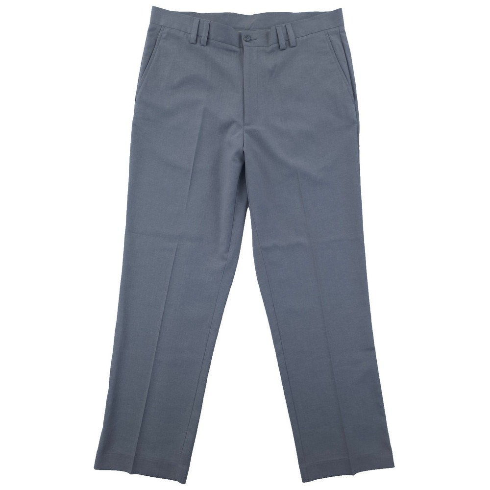 Cubavera Mens Dress Pants 36x32 Grey Straight Leg Flat Front Trousers